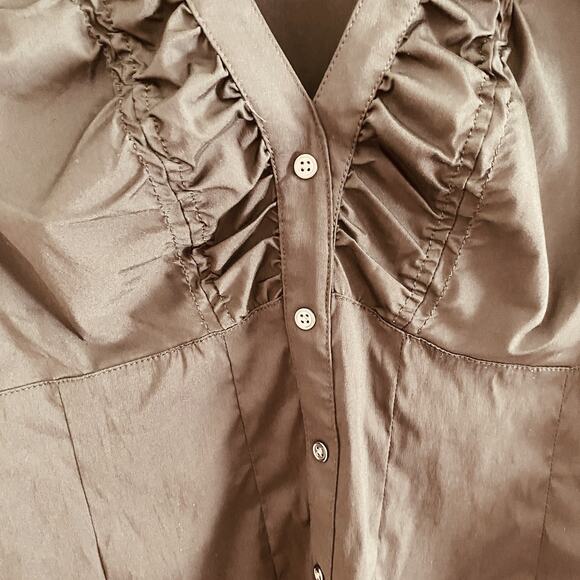 Express Design Studio Blouse Womens XL y2k Babydoll Ruffle Whimsigoth Goth Fairy - Picture 2 of 12